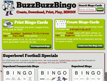 Tablet Screenshot of buzzbuzzbingo.com